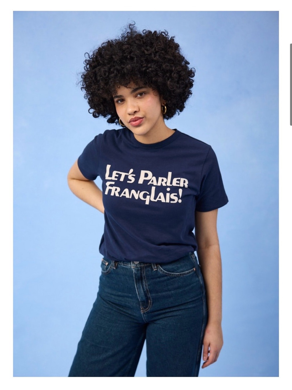 "Let's Parler Français!" Navy Short Sleeve Tee